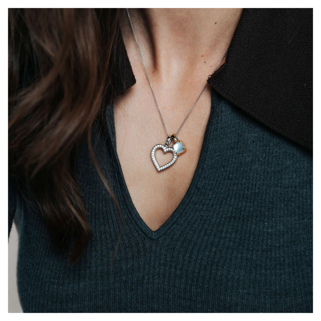 Ti Sento Zirconia Heart Necklace with pendant
