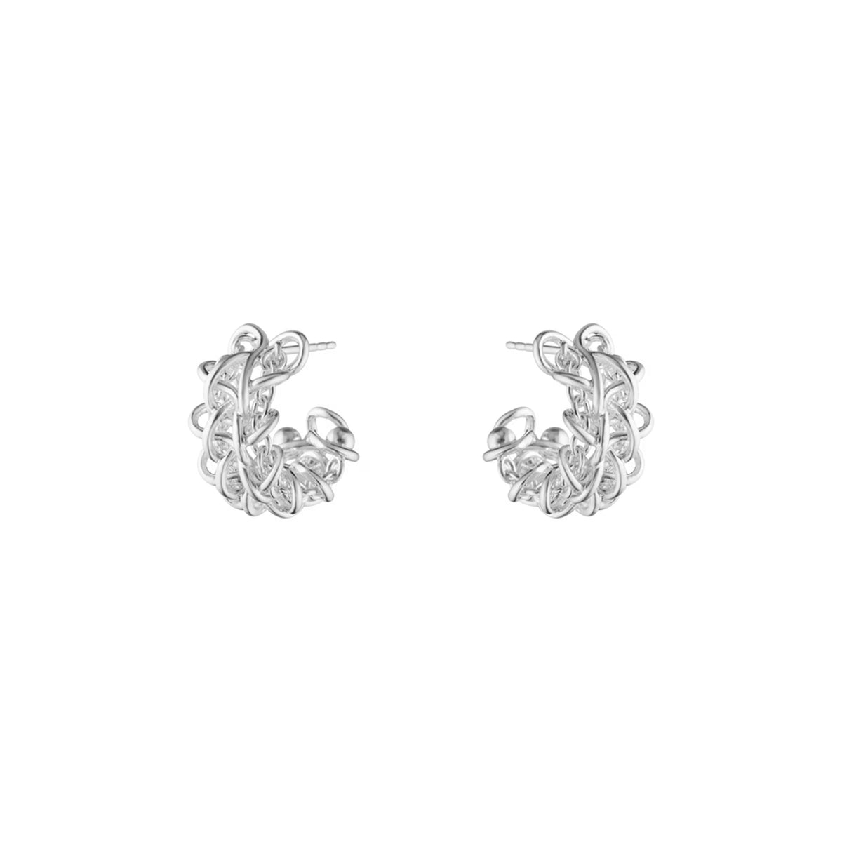 Georg Jensen Weft Ear Hoops, Sterling Silver