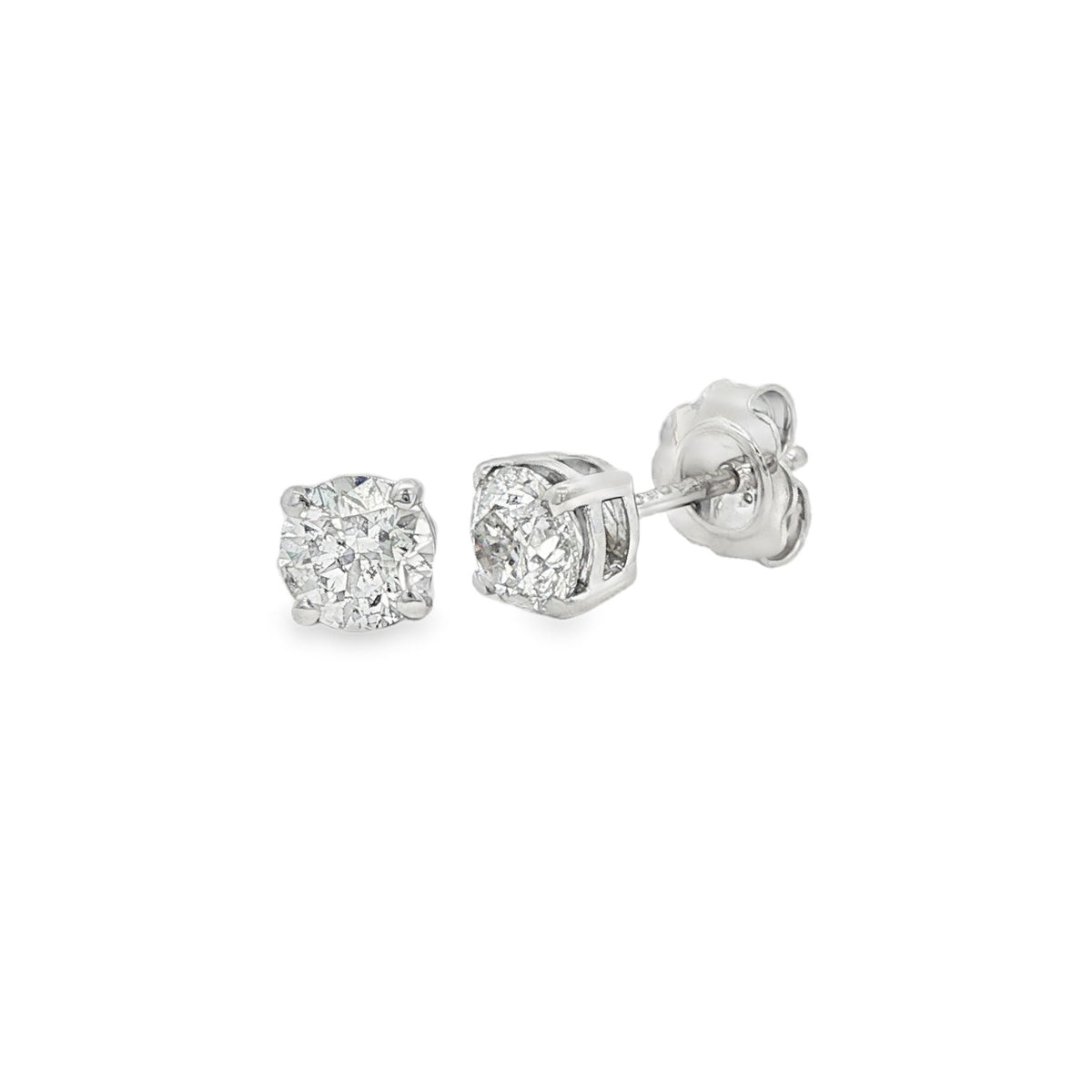 Diamond Round Brilliant Cut 1.40ct, Platinum Stud Earrings