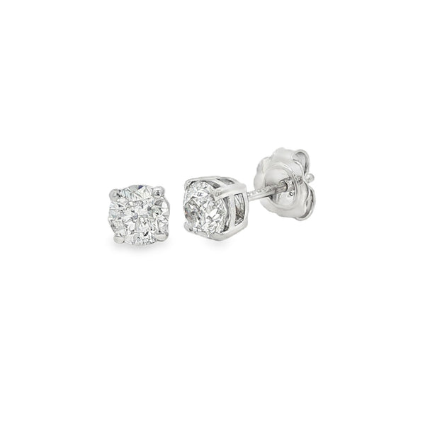 Diamond Round Brilliant Cut 1.40ct, Platinum Stud Earrings