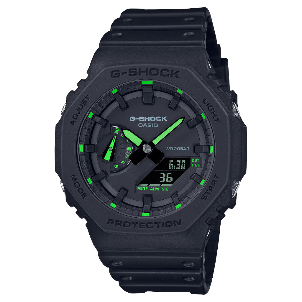 G-SHOCK Bluetooth® Solar 2100 Series Black & Green GA-B2100-1A3ER