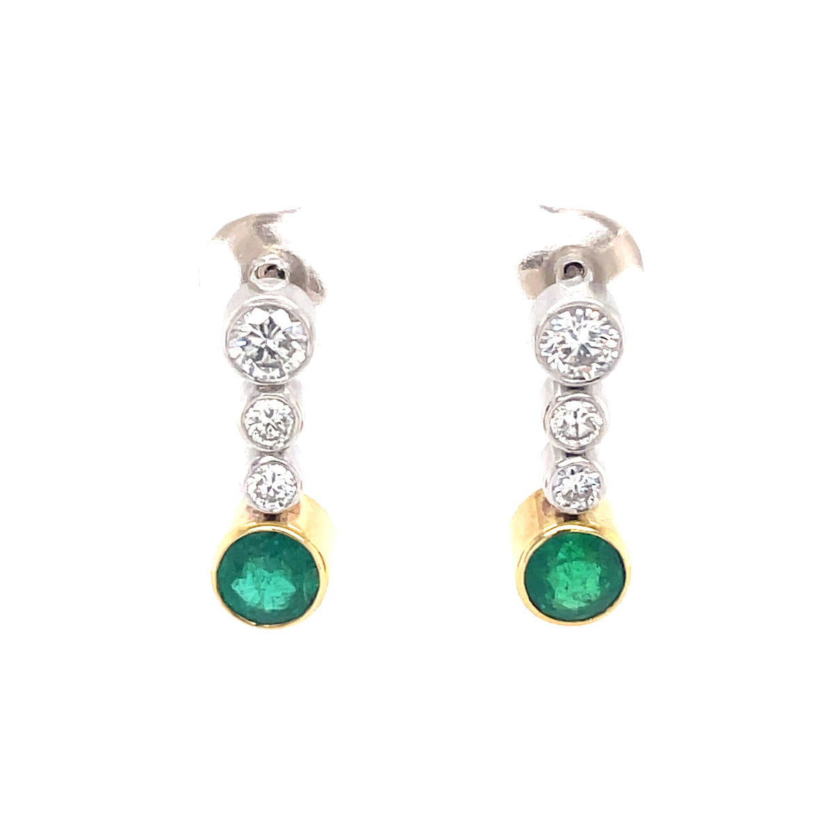Emerald & Diamond Drop Earrings