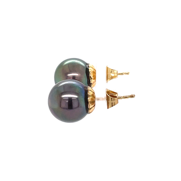 Dark Pearl 11mm 9ct Earrings