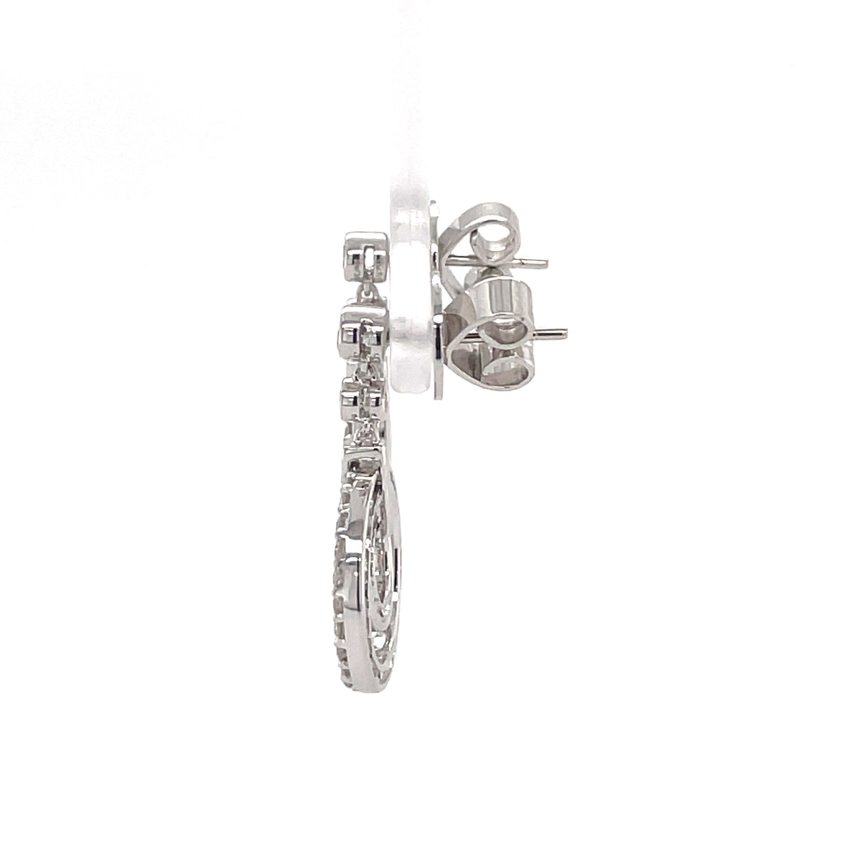 Circle Drop Diamond 9ct Earrings