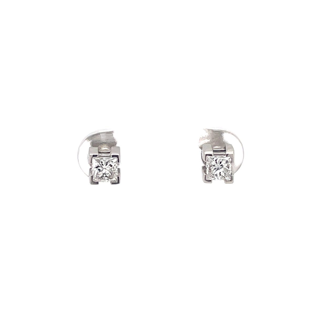 Princess Cut 0.62ct Platinum Earrings