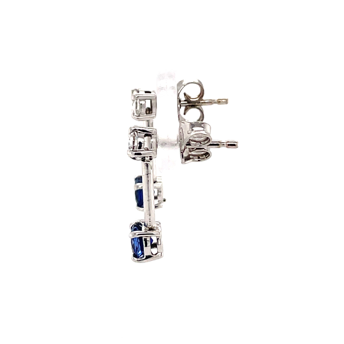 Sapphire & Diamond Drop 18ct Earrings