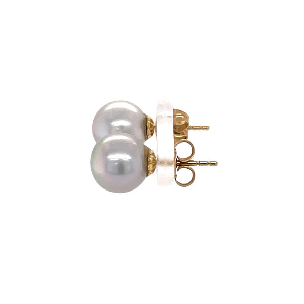 Cultured Silver/Grey 9ct Pearl Earrings