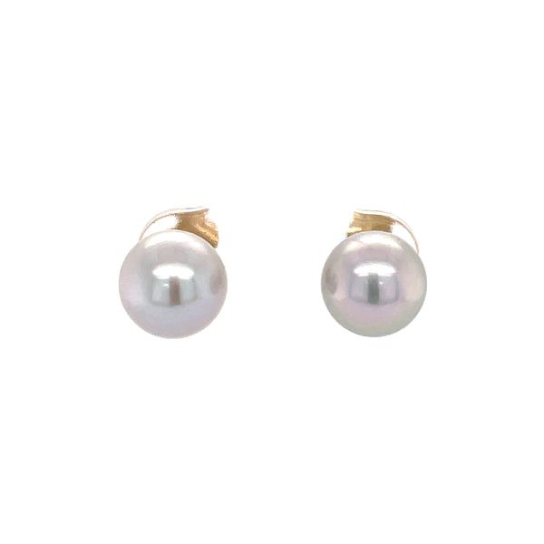 Cultured Silver/Grey 9ct Pearl Earrings