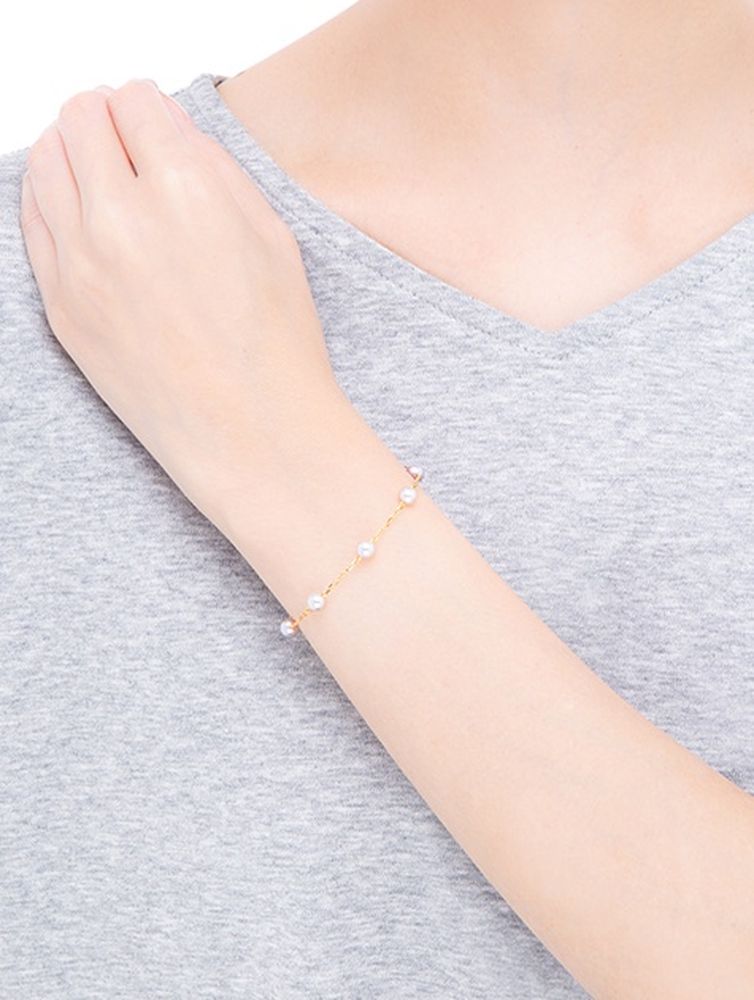 Mikimoto Pearl Chain Bracelet - Yellow Gold