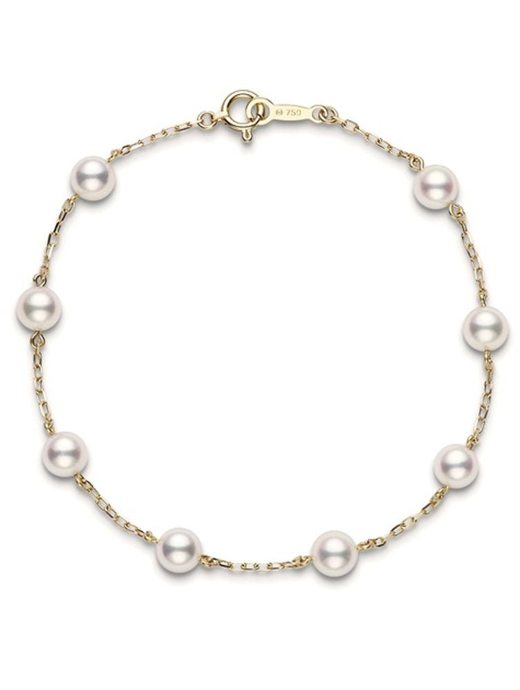 Mikimoto Pearl Chain Bracelet - Yellow Gold