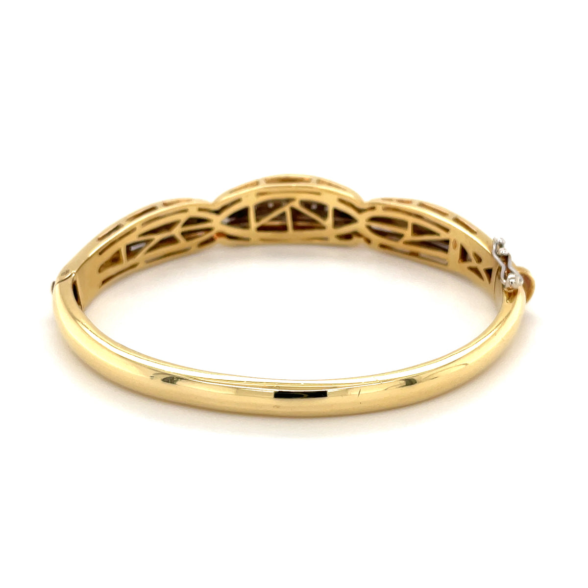 Diamond Design 18ct Hinged Bangle