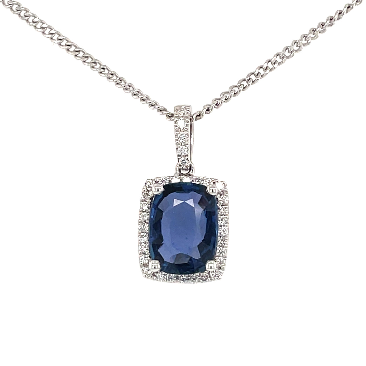 Sapphire & Diamond 18ct Pendant