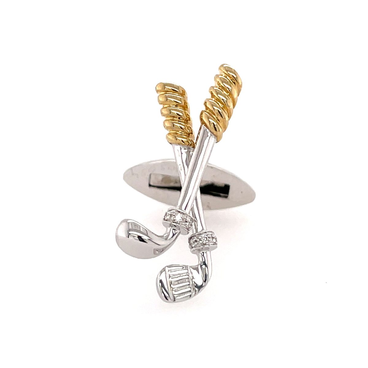Gold Club Diamond 9ct Cufflinks