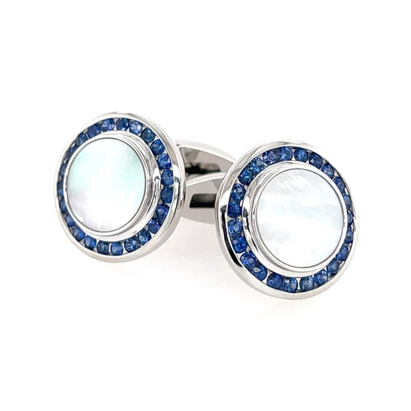 Sapphire & MOP 18ct Cufflinks