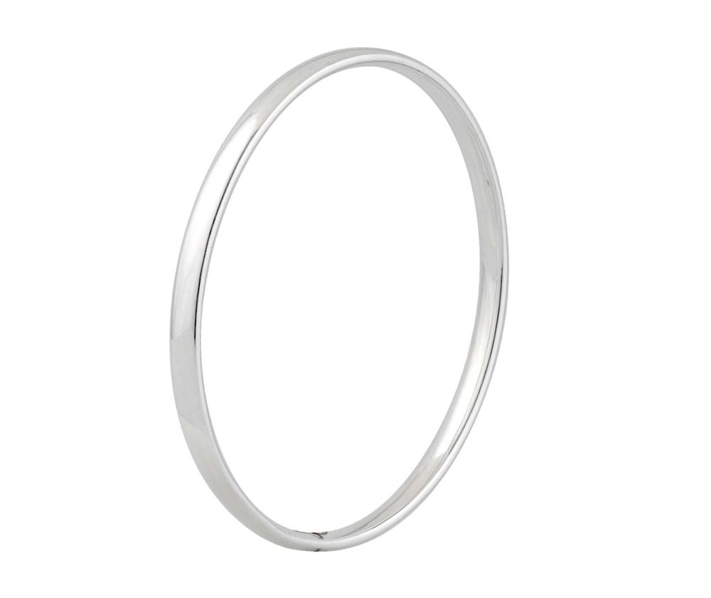 Solid Silver 7mm Plain Bangle