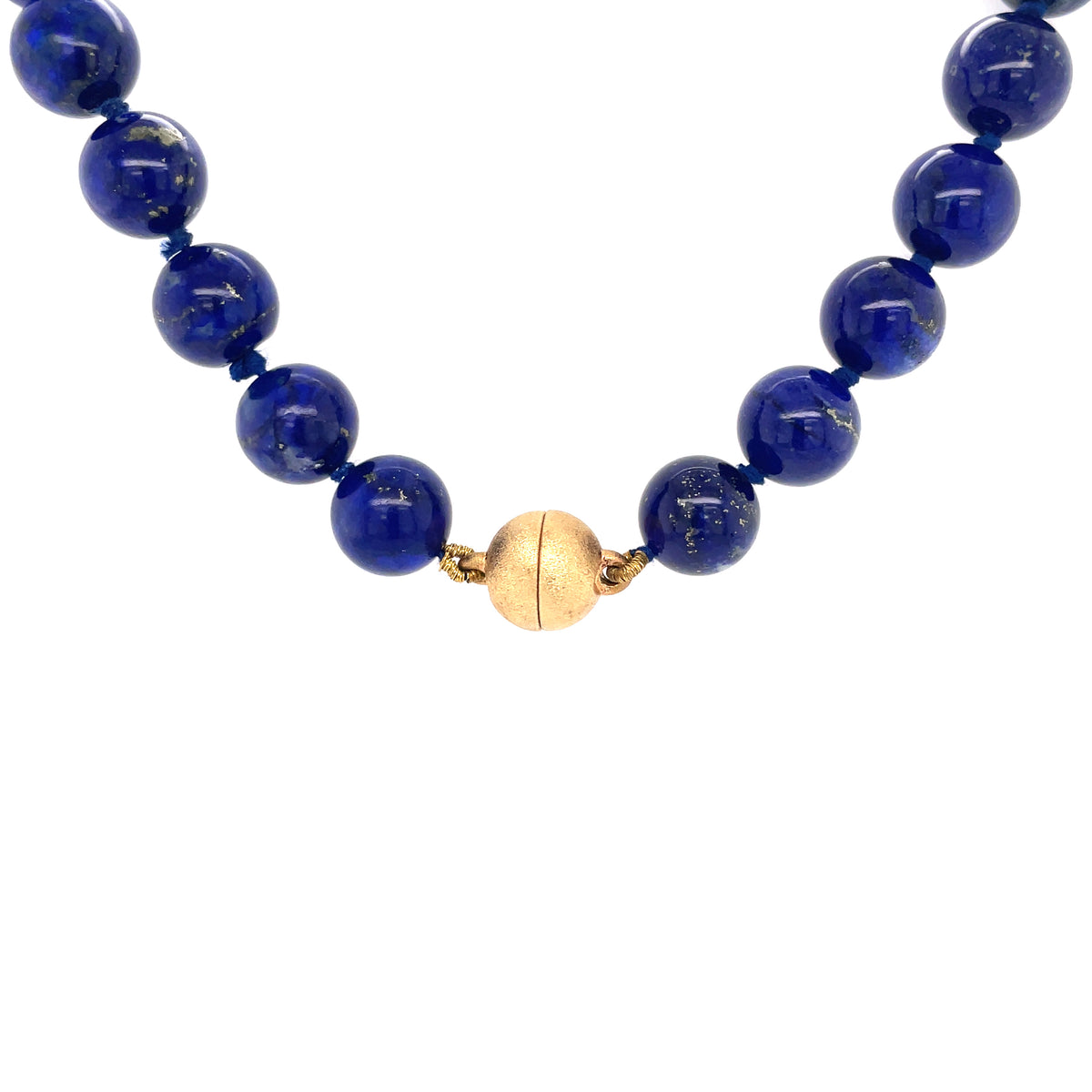 Lapis Beads on Silver Gilt Clasp