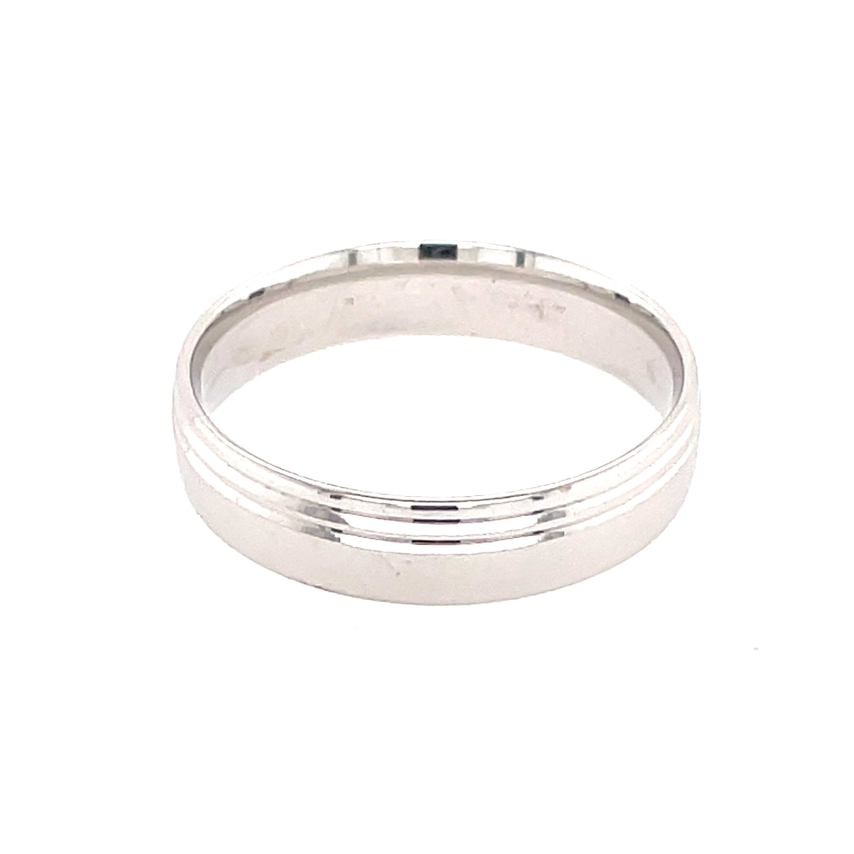 18ct 5mm Court Lined Bands