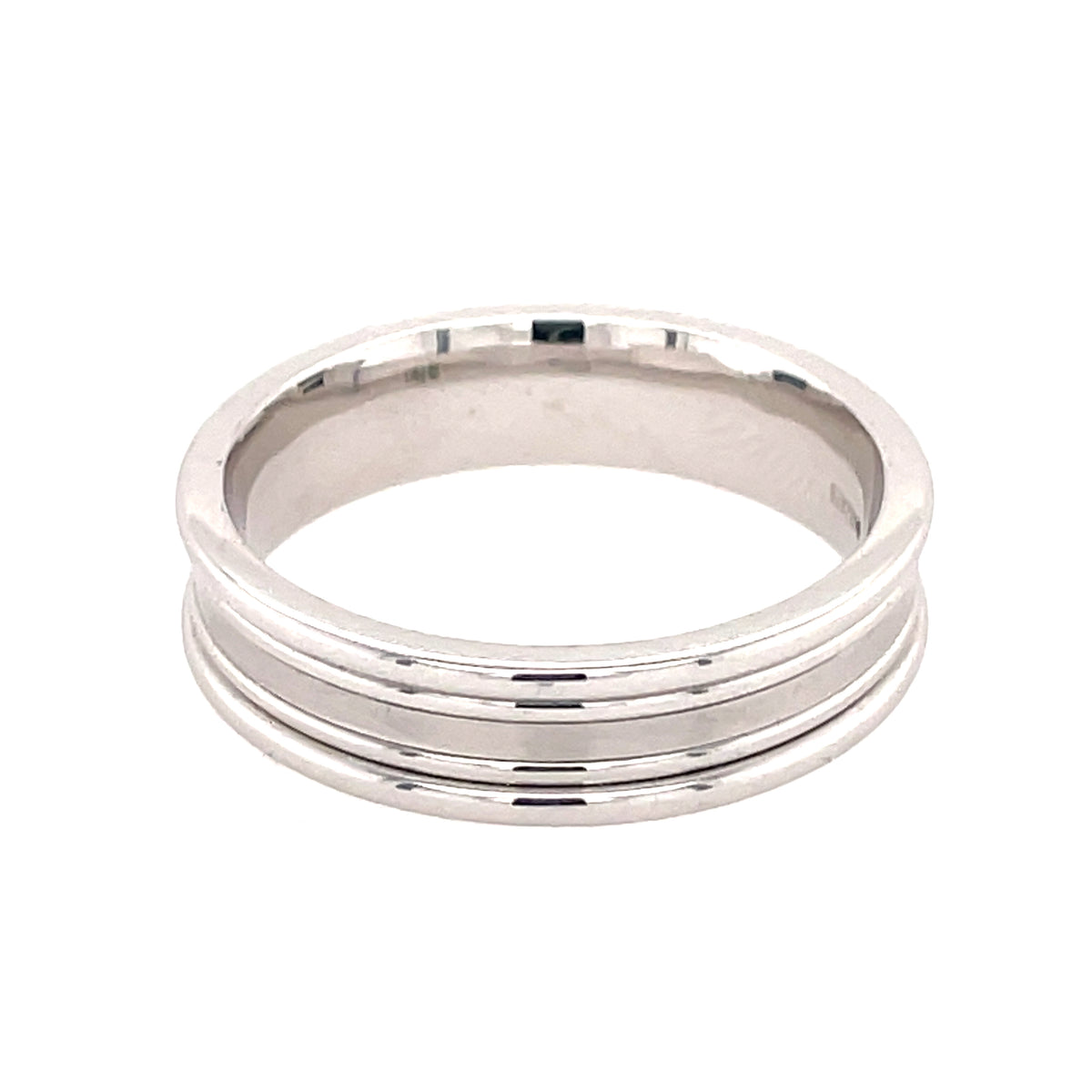 18ct 6mm Brushed Centre Band