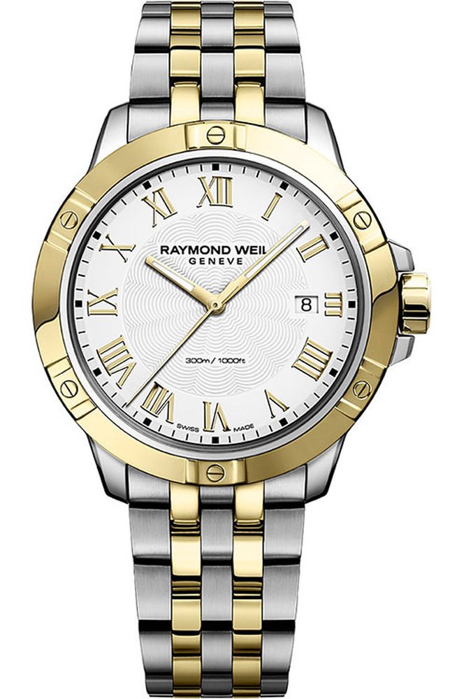Raymond Weil Tango Two-Tone Gents White Dial Quartz 41mm Watch