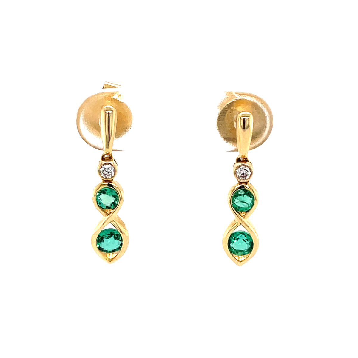 Emerald & Diamond Drop Earrings