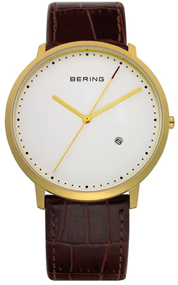 Bering Classic Strap Gold 39mm
