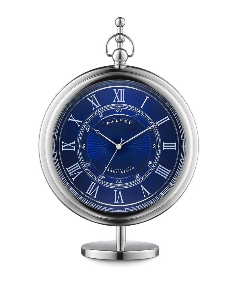 Dalvey Grand Sedan Clock & Stand Blue