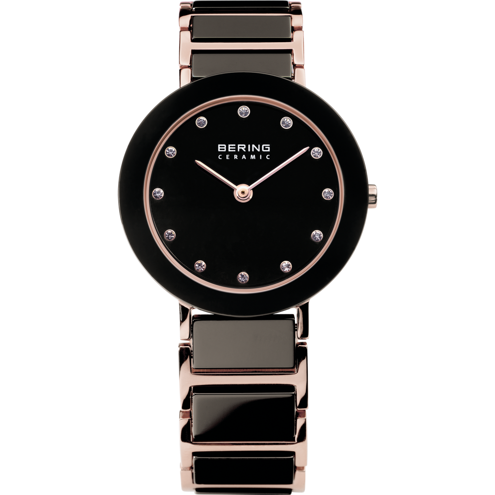 Bering Ceramic Black & Rose Ladies 29mm