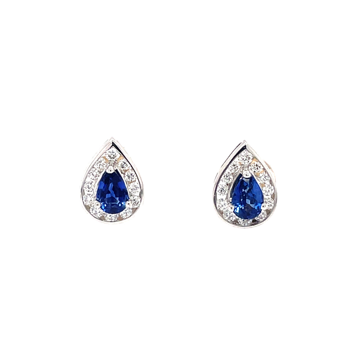 Sapphire & Diamond Cluster Earrings