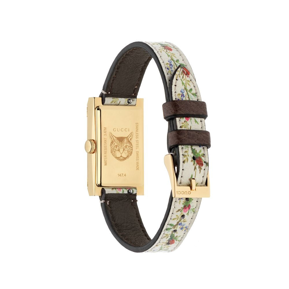 GUCCI G Frame Gold PVD Plated Ladies Watch 34mm
