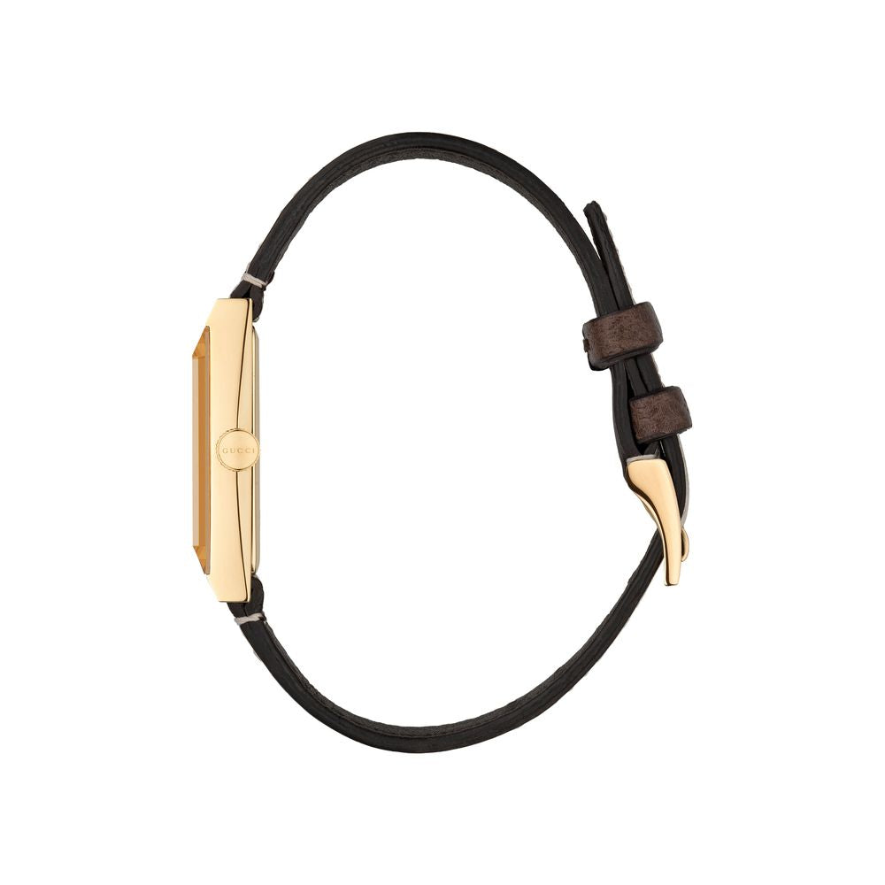 GUCCI G Frame Gold PVD Plated Ladies Watch 34mm