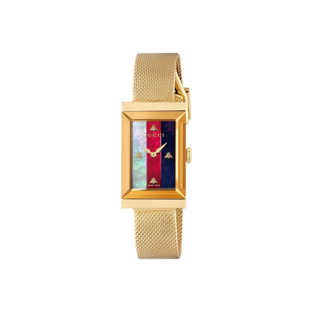 GUCCI G Frame White, Red & Blue MOP Watch