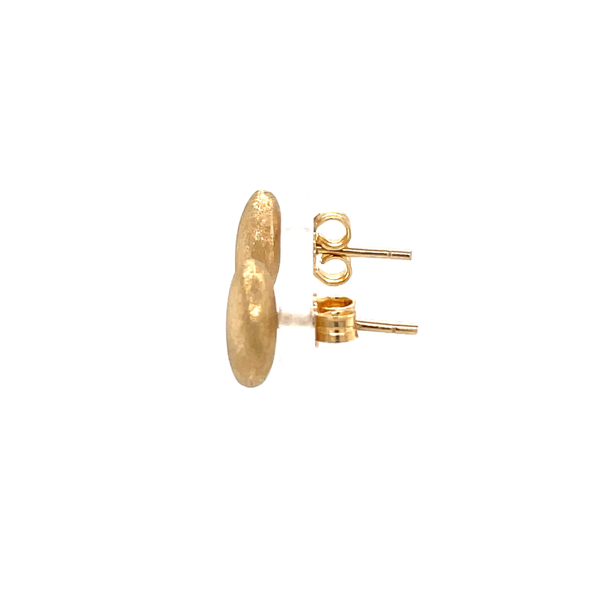 Satin Gold 9ct Button Earrings