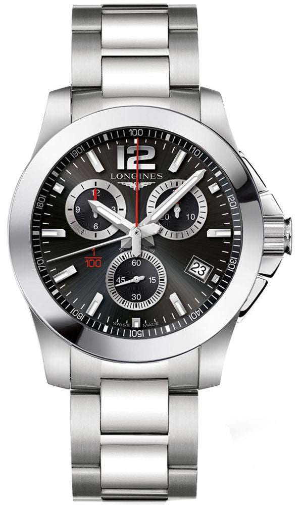 Longines Conquest Chronograph 1/100th Black 41mm