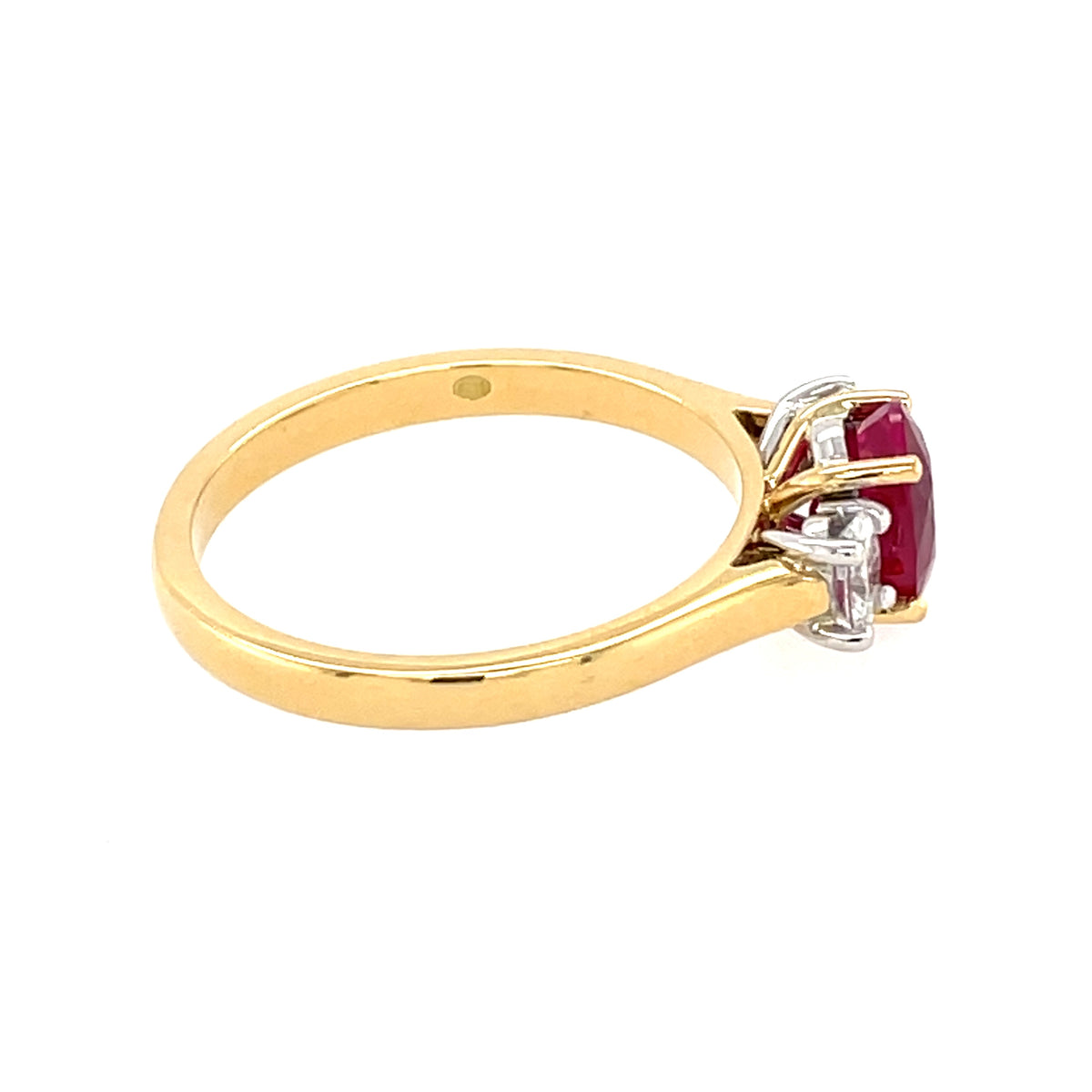 Ruby & Diamond 3 Stone 18ct Ring