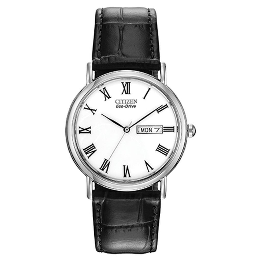Citizen Eco-Drive Mens Strap 36mm White Dial