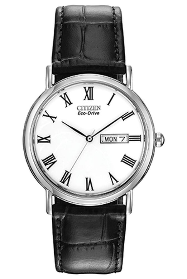 Citizen Eco-Drive Mens Strap 36mm White Dial