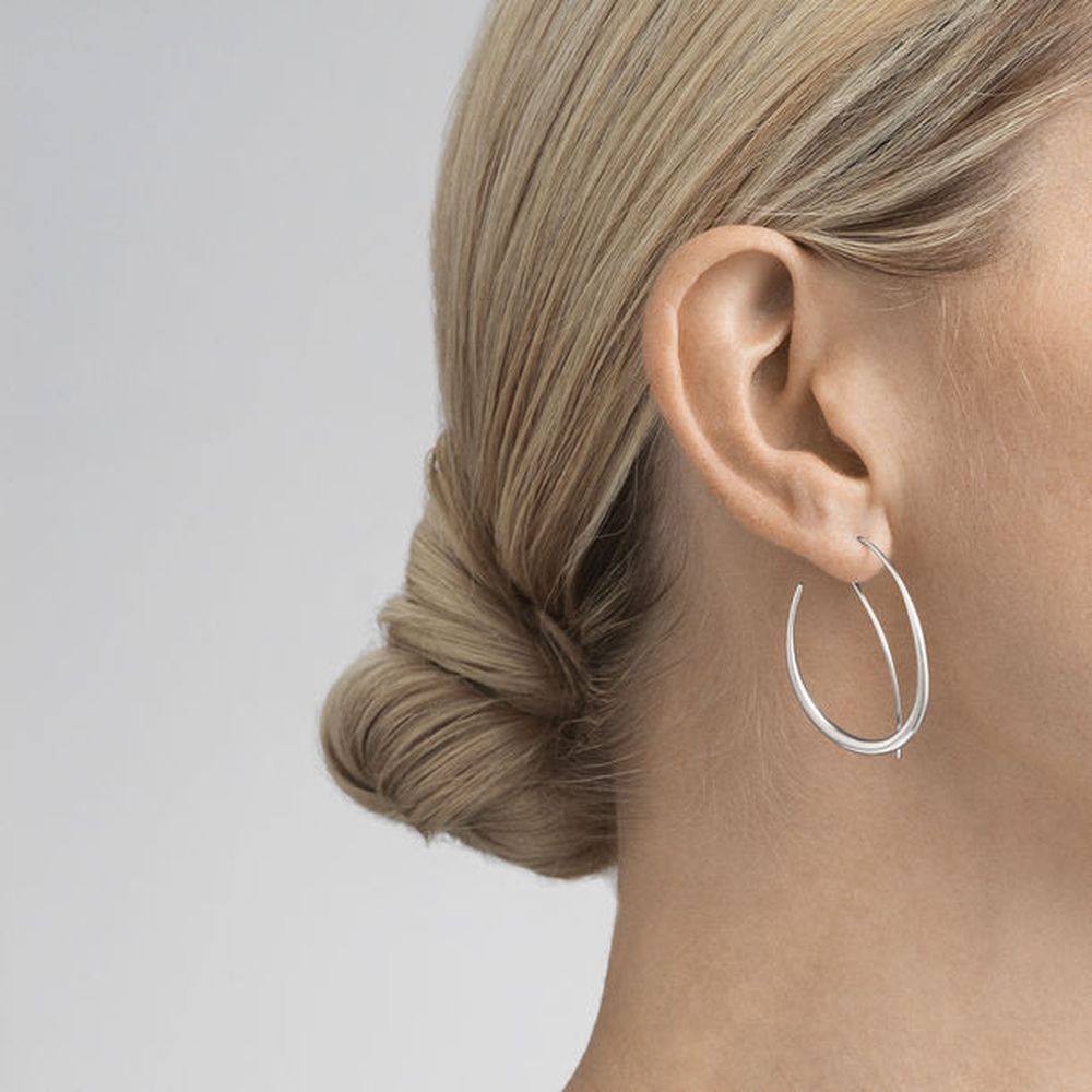 Georg Jensen Offspring Double Earhoops, Sterling Silver