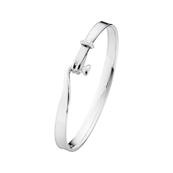Georg Jensen Torun Bangle with Diamonds, Sterling Silver