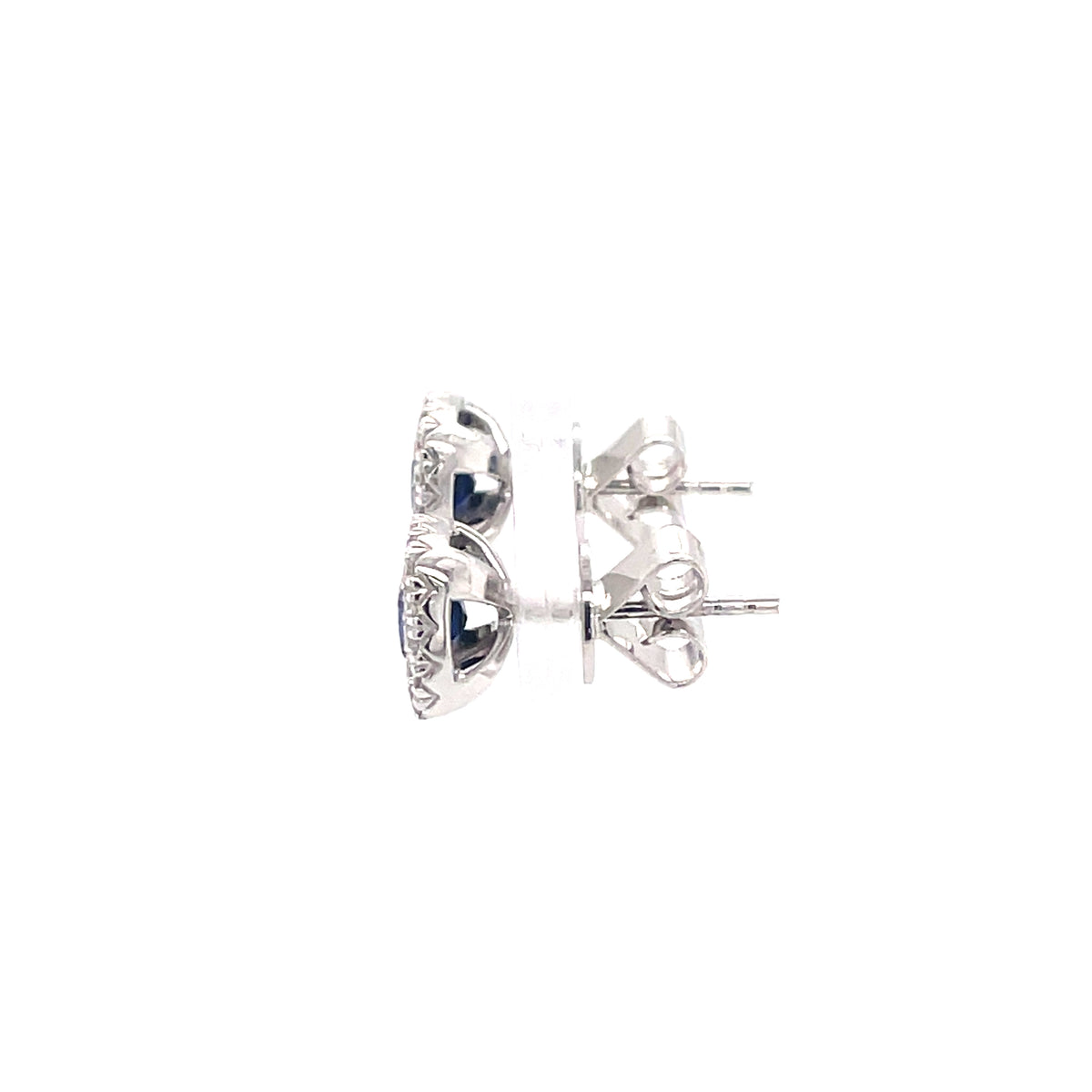 Sapphire & Diamond Cluster 18ct Earrings