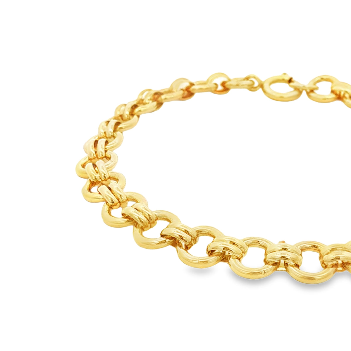 9ct Yellow Gold Rio Link 3 7.5"/19cm
