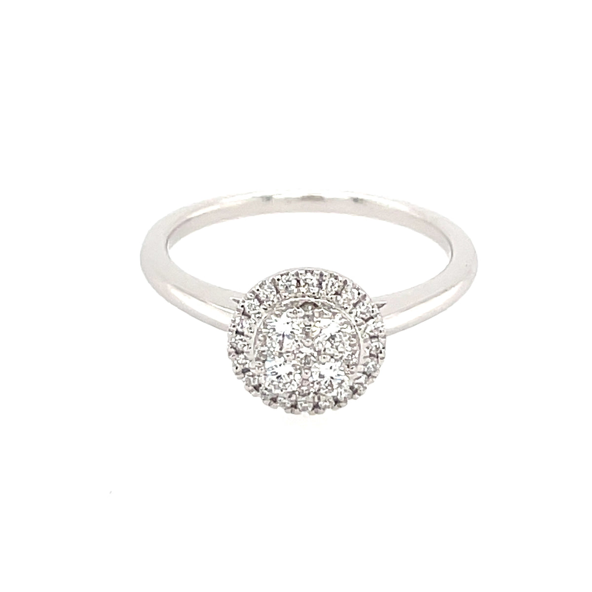 Diamond 0.32ct Halo Cluster 18ct Ring