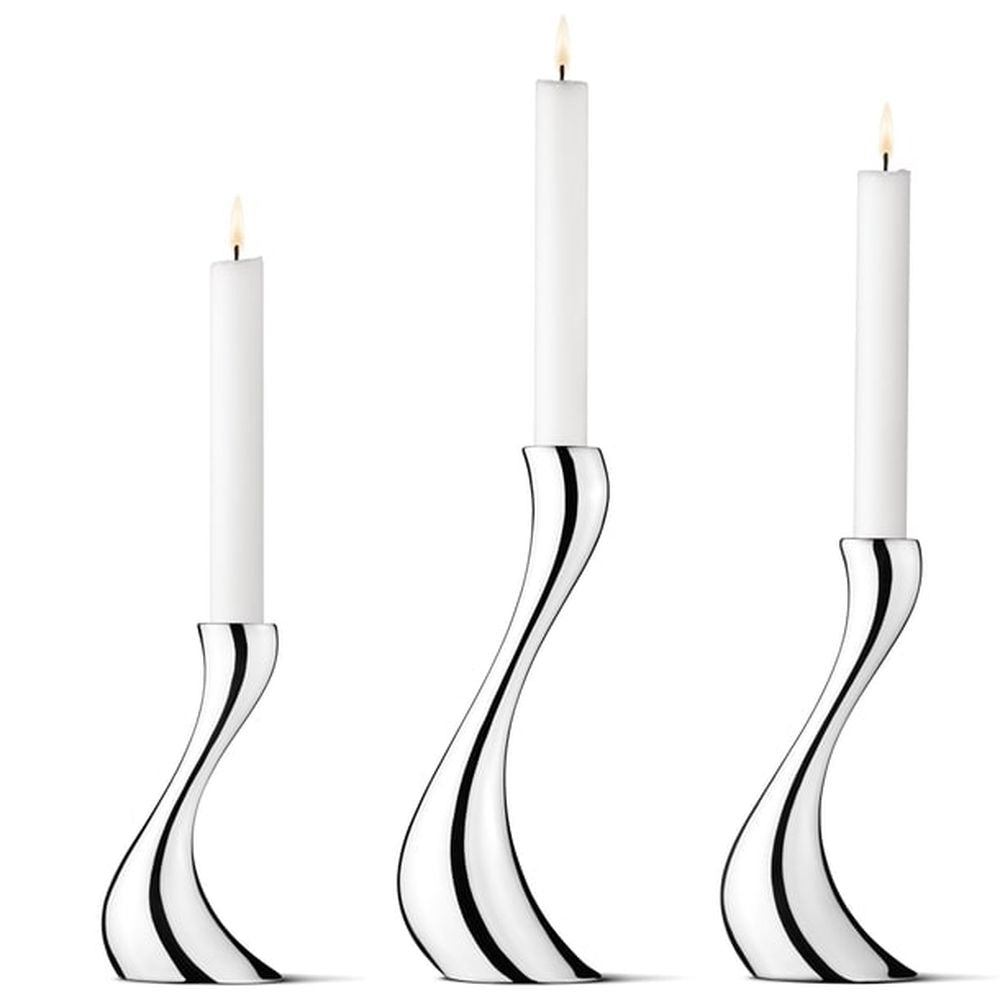 Georg Jensen Cobra Candelholder Set, Stainless Steel