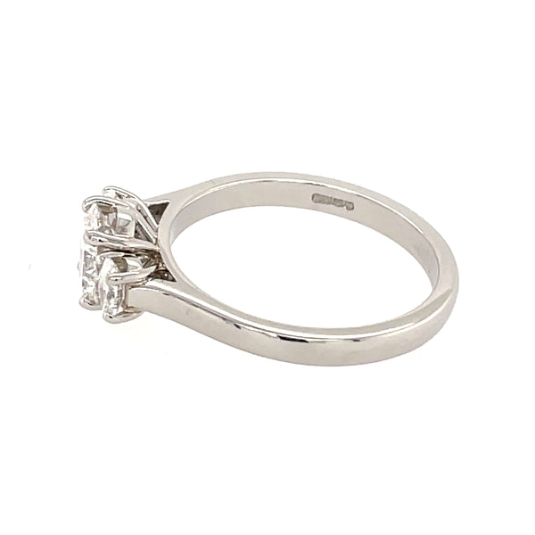 3 Stone Oval Diamond 1.06ct Platinum Ring