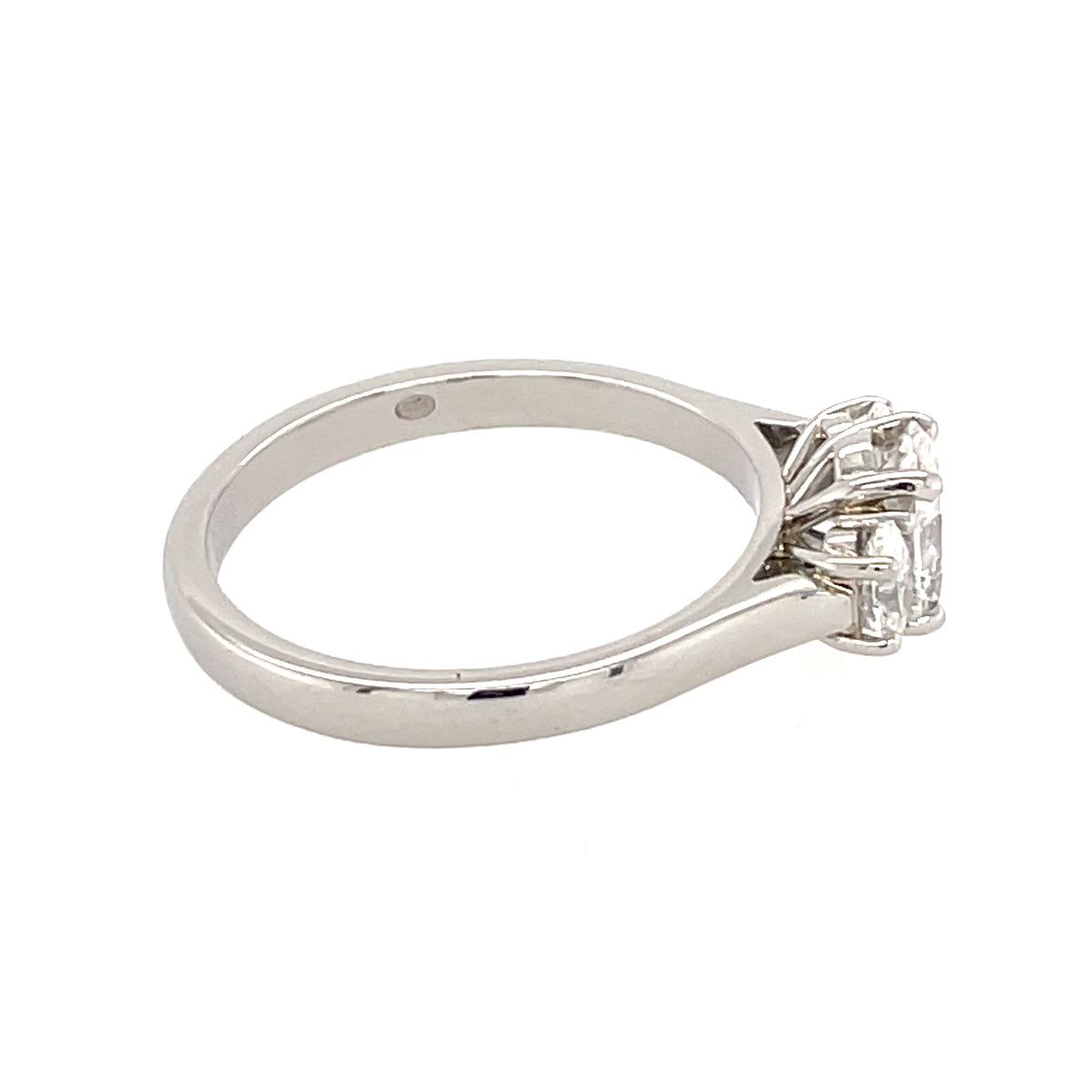 3 Stone Oval Diamond 1.06ct Platinum Ring