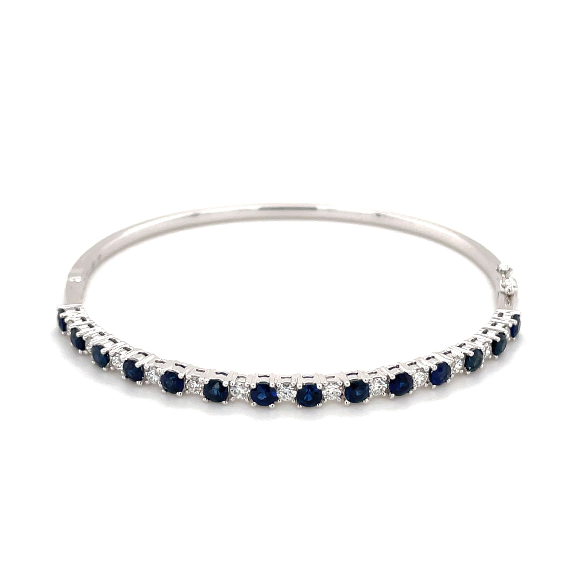Sapphire & Diamond 18ct White Gold Bangle
