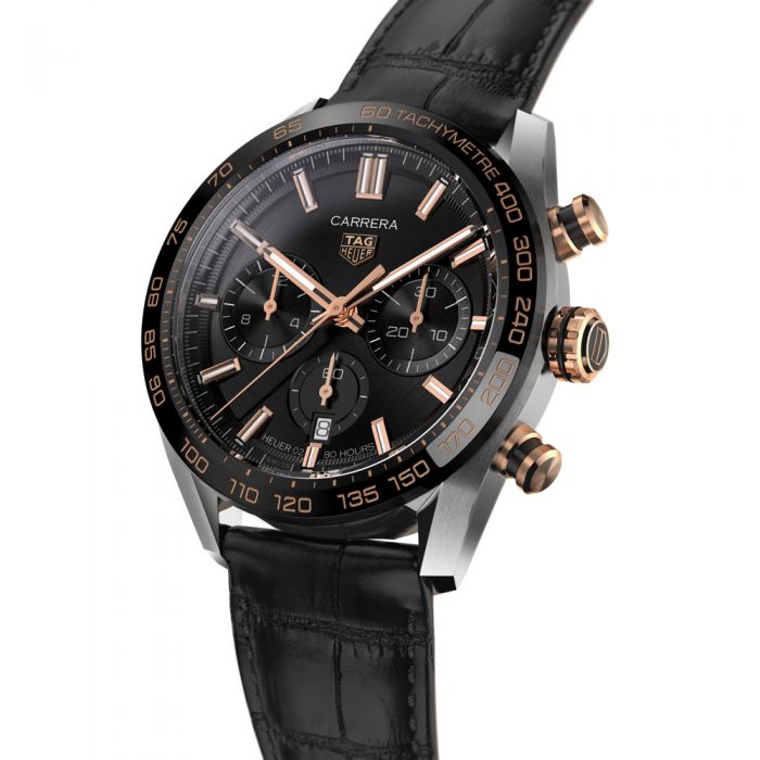 Tag Heuer Carrera Heuer 02 Automatic Chronograph Black & Rose 44mm
