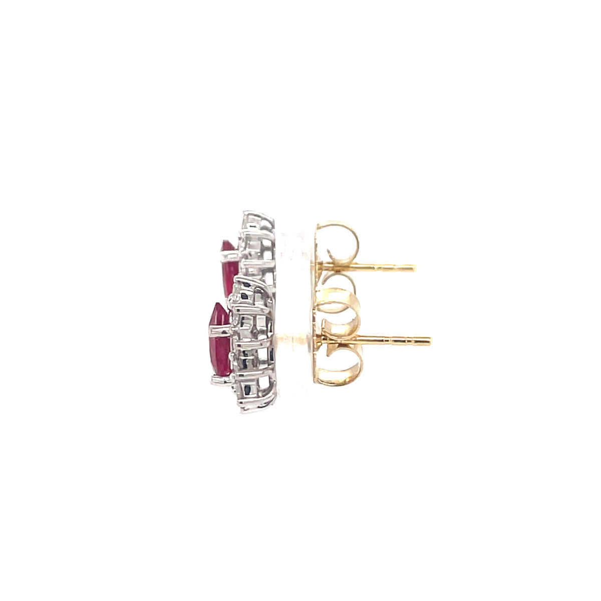 Ruby & Diamond Pear Cluster 18ct Earrings