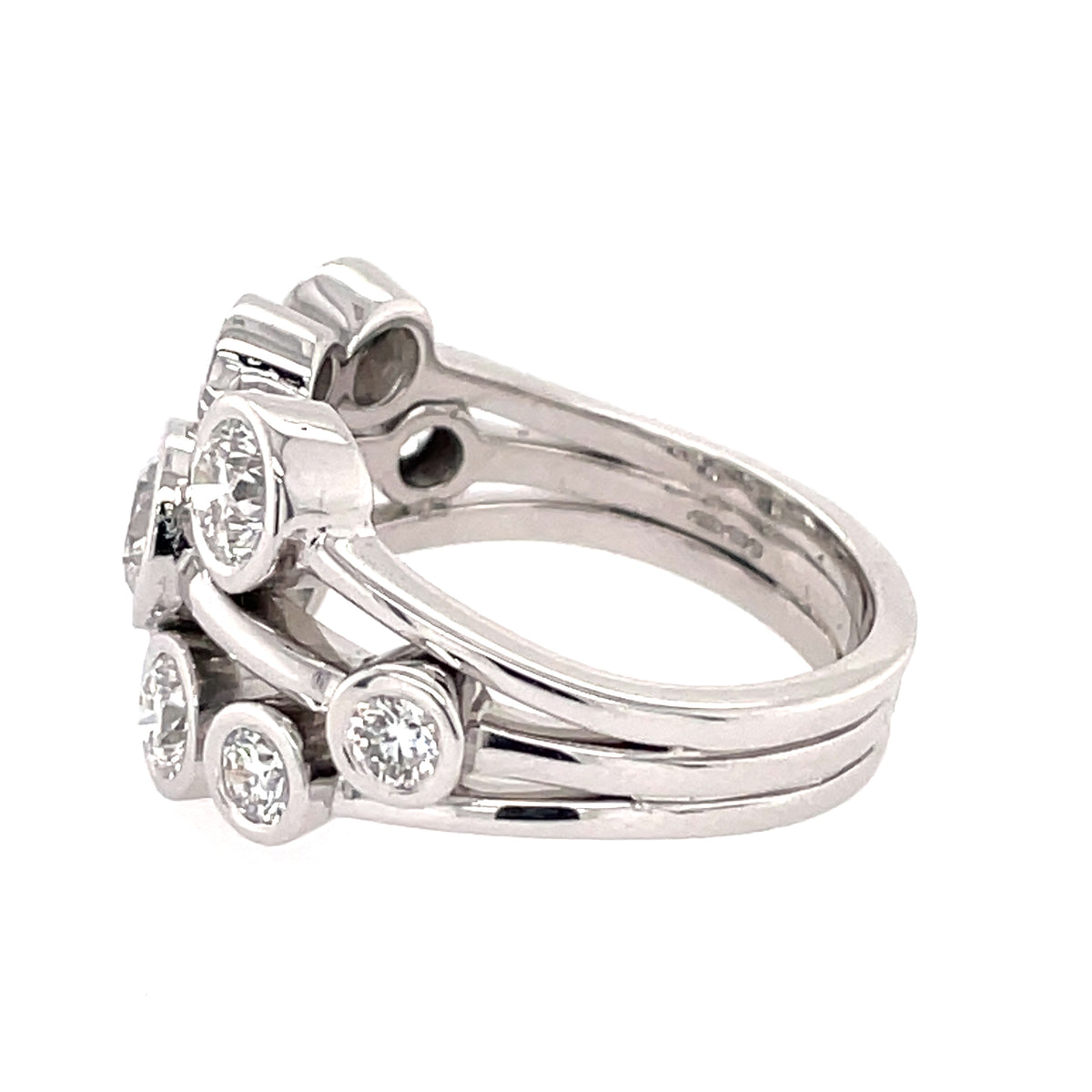 9 Stone 2.01ct Diamond Bubble 18ct Ring