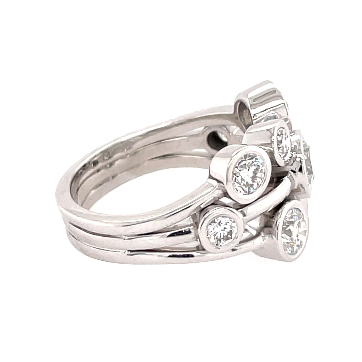9 Stone 2.01ct Diamond Bubble 18ct Ring