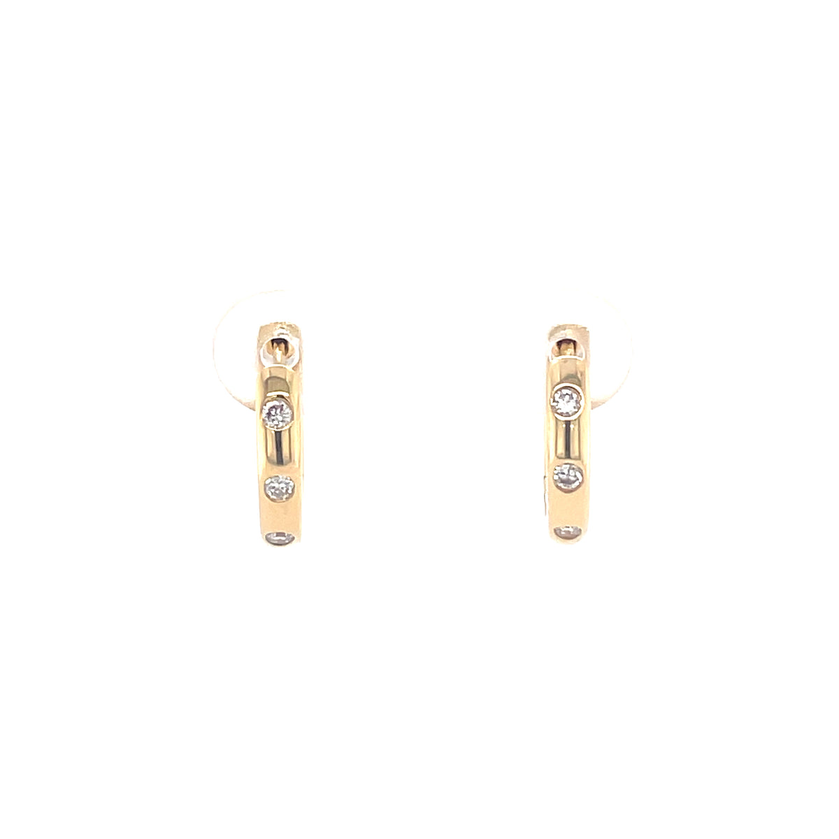 Diamond Small Hoop 18ct Yellow Gold Earrings